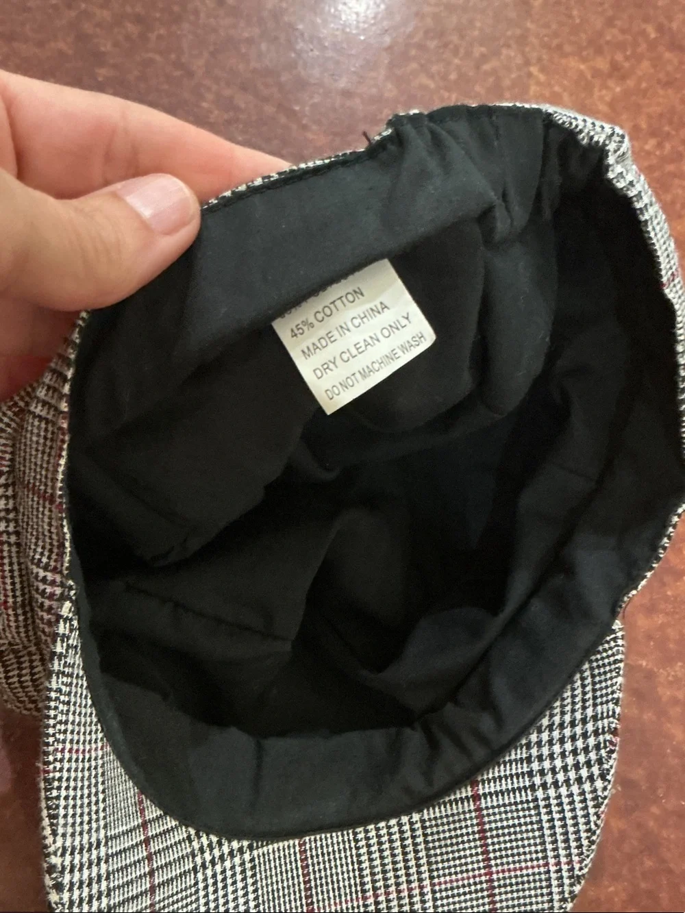 Plaid Newsboy Cap in Black and Gray